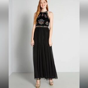 ModCloth GATSBYLADY Folk and Mirrors Beaded Maxi Dress Size 2 NWT
